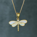 Ogrlica s vretencem u zlatu s opalom